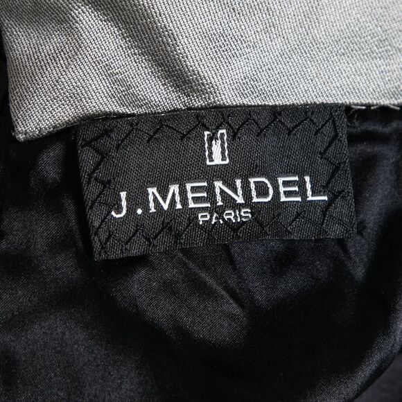 J Mendel Grey Silk Blend Strapless Front Bow Detail Gown L - Picture 4 of 4